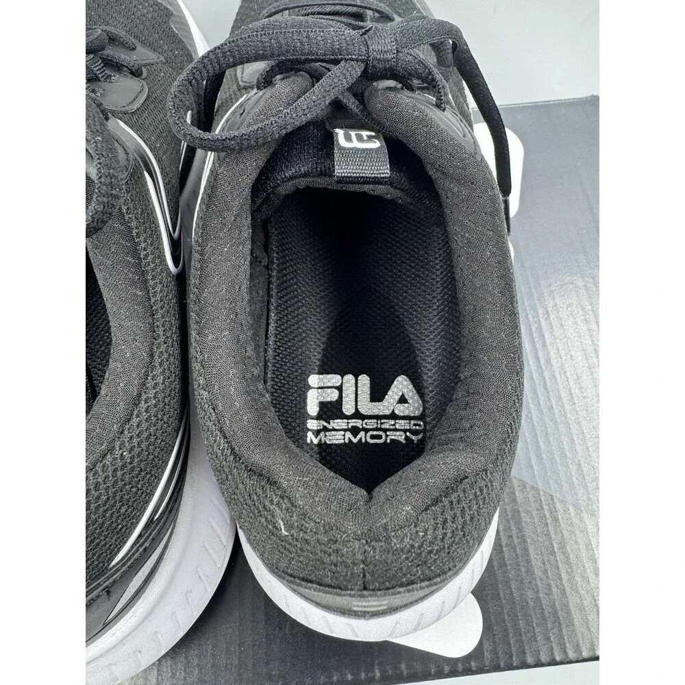 FILA Men’s Action-Stride Energized Black White Athletic Sneakers Shoes Size 9.5
